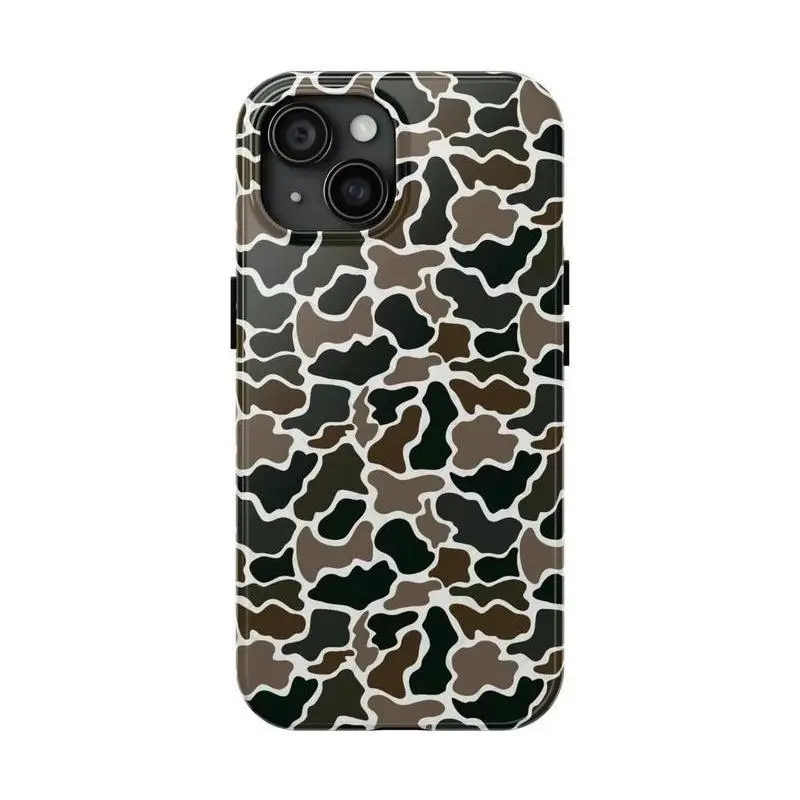 Camouflage Cool Old School Camo Bow Couple Themed Phone Case Premium Matte Texture, Protection, Shockproof, Anti-Drop, Anti-Fingerprint For IPhone 17, 16, 15, 14, 13, 12, Pro Max, Pro Plus, and Samsung S25, 24, 23, 22 Protection Safety