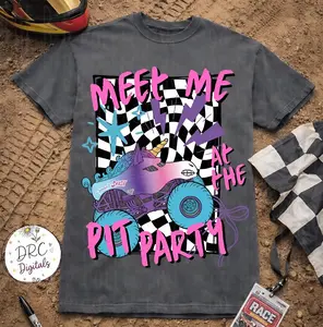Youth and Adult Meet Me at the Pit Party Sparkle Smash Shirt, Monster Jam Shirt, Monster Truck Tee, Gift For Mom Daughter