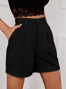 Women's Solid Color High Waist Shorts, Elegant Fashion Casual Wide Leg Shorts for Daily Outdoor Wear, Women Bottoms for Summer