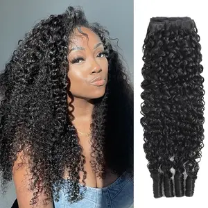 YWIGS Burmese Curly Bundles Human Hair 100% Unprocessed Virgin Hair Bundles Deals Human Hair Extensions Raw Burmese Curly Natual Black  Human Hair Bundles for Black Queen 100 grams per bundle