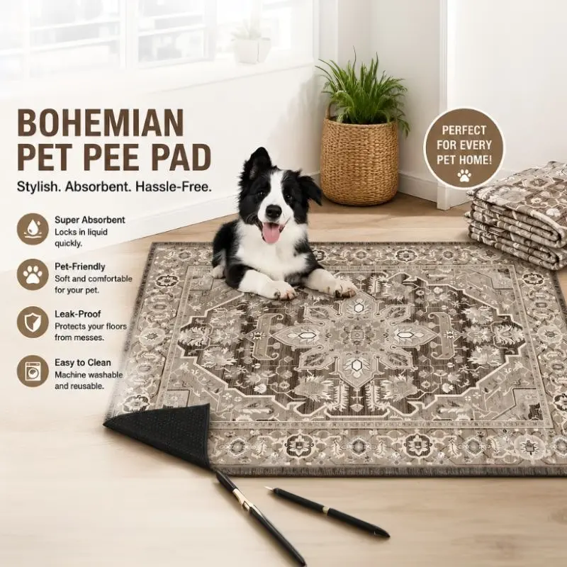 A Lifesaver for Dog Owners! This Washable Pet Mat, Washable Puppy Pads, Washable Pee Pads, Is Absorbent, Leak-Proof-and Doubles as Stylish Home Decor!