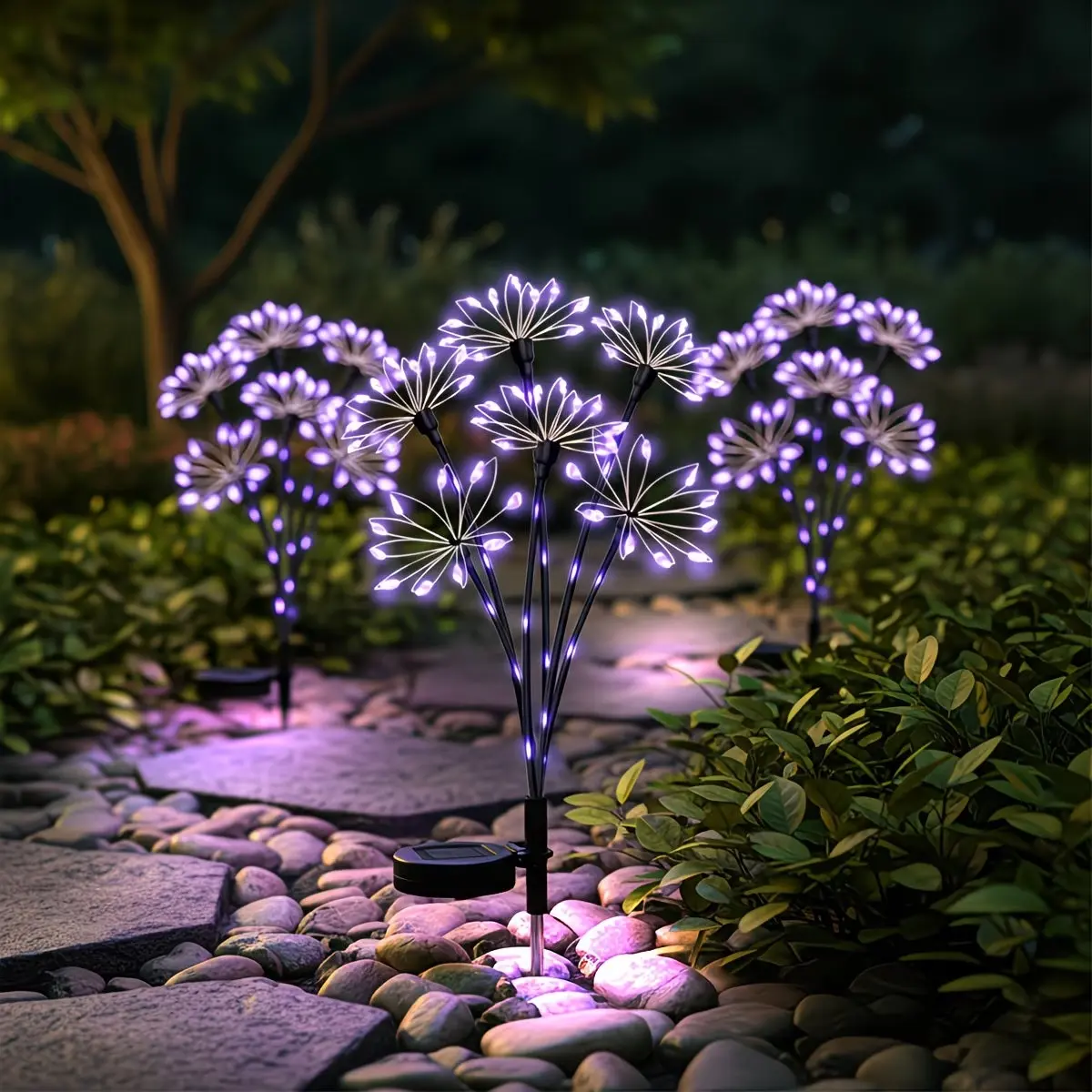 Solar-Powered Swinging Petal Light, Bright Solar Light, Outdoor Landscape Lighting, Solor Garden Lights, Portable Pathway Decor with 2 Modes and Glowing Pole, Solar Outside Lights for Garden, Patio, Easter and Wedding Decorations, Yard Lighting