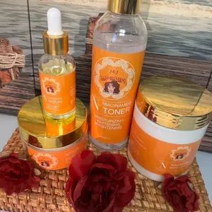 Niacinamide Toner Bundle  Regenerate Skin  & Comfort help by reduce inflammation unplug pores -  reduce hyperpigmentations Darks SPOTS   4 Pack Cream Serum Toner Firming Kit Glow Hues Kit Moisturizing Set