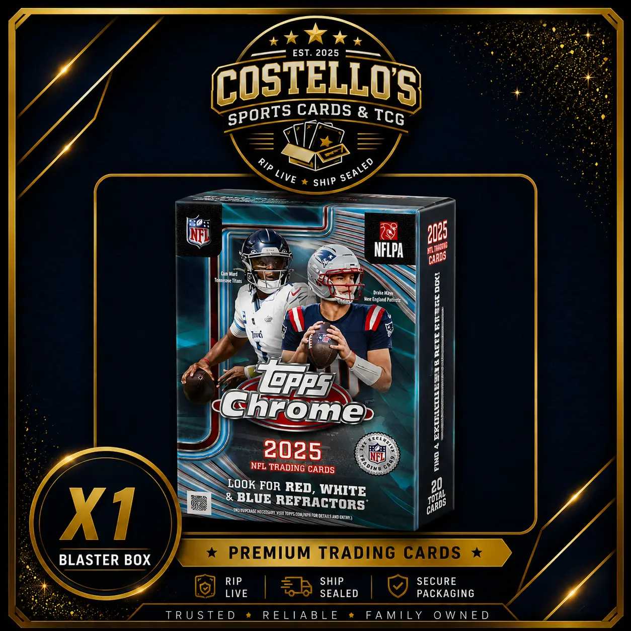 2025 Topps Chrome Football Blaster Box