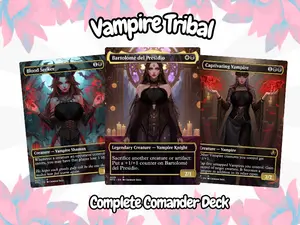 Midnight Vampire Queens Anime Waifu – Complete Commander Deck – Full 100 Cards + Tokens | Proxy EDH