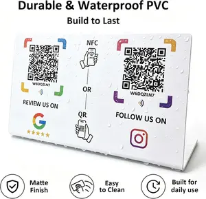 Dual NFC Review & Social Sign – Waterproof PVC – No Monthly Fee