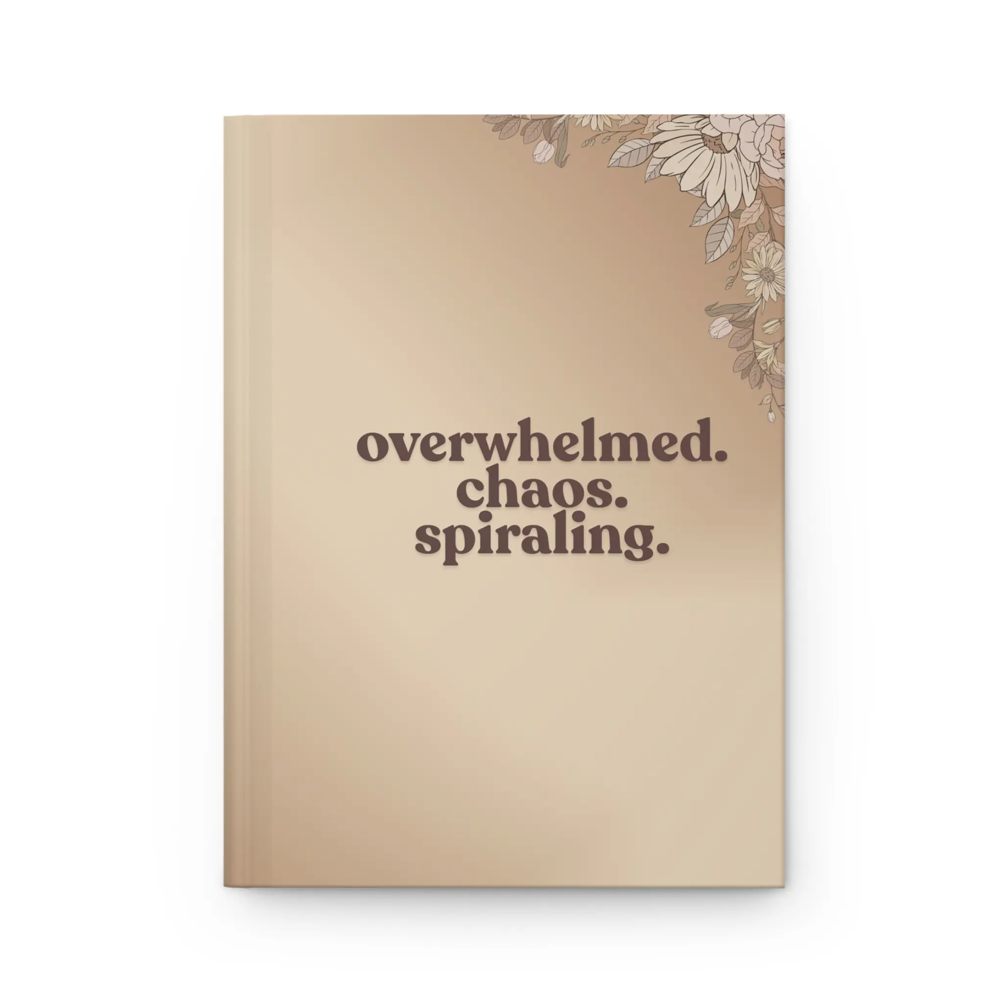 Overwhelmed Chaos Spiraling Journal | Mental Health Notebook | Neutral Aesthetic Journal | Minimalist Self Care Diary