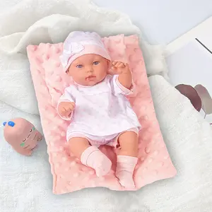 12-inch Reborn Baby Doll with Matching Pink Outfit，Paired with Blankets and pillows， Halloween/Thanksgiving / Christmas gifts