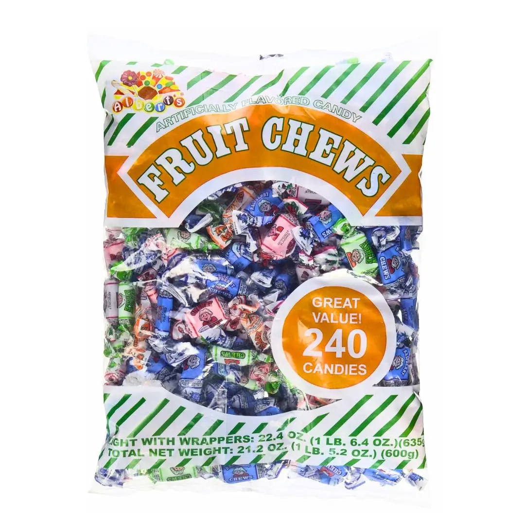 Albert’s Fruit Chews Assorted Candy – 240 Pieces, 21.2 oz - 8 Flavors