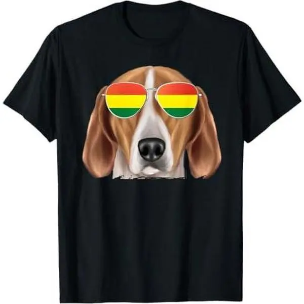 English Foxhound Dog Bolivia Flag Sunglasses T-Shirt