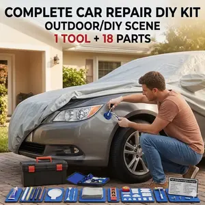 Car Dent Repair Tool – Aluminum T-Handle Tool with 18 Tabs – Paintless Dent Repair (PDR) Kit – Suitable for Minor Body Dents and Small Hail Damage