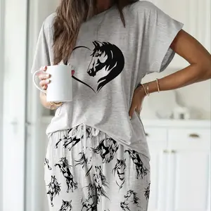 Horse Lover Casual Pajama Set For Women - SHESHOW