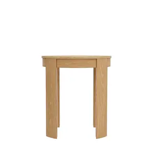 Carter Round End Table, Natural & Black