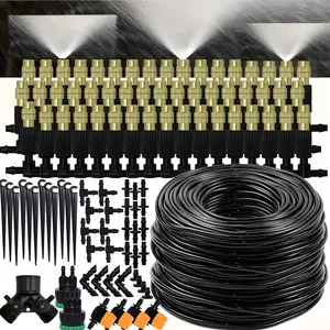 Automatic Drip Irrigation Set for Garden Use, 4/7mm Brass Atomizing Nozzle, Suitable for Lawns, Potted Plants, Greenhouses
