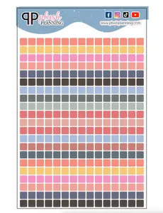 Regular Squares Planner Stickers, Tracker Sheet, Lauren Denise Inspired Colors