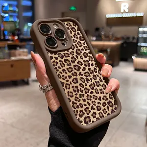 Leopard Print Pattern Case for iPhone 17 Pro Max 16 16e 15 14 Plus 13 12 11 Air XR X XS Plus Shockproof Drop Protection Rugged Durable Silicone Cover