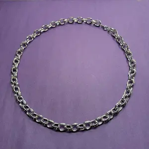 Heavyweight Ring Necklace Vintage 50cm Unisex Stainless Steel Chain Jewelry with Unique Floral Design for Men and Women