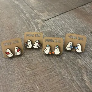 Bookish Ghouls Earrings – Cozy Ghosts for Fall Reading Vibes