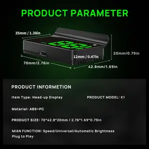 Head-Up Display Car GPS Digital Speedometer Car Truck Motorcycle Head-Up Display Odometer HUD Mileage Hour Car Tool Accessories