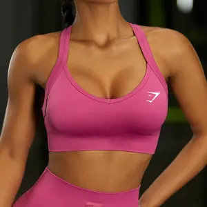 Gymshark Sports Bra with Built-in Pads Classic Style High Support for Running Yoga Workout Seamless Comfortable Women's Sports Tank Top