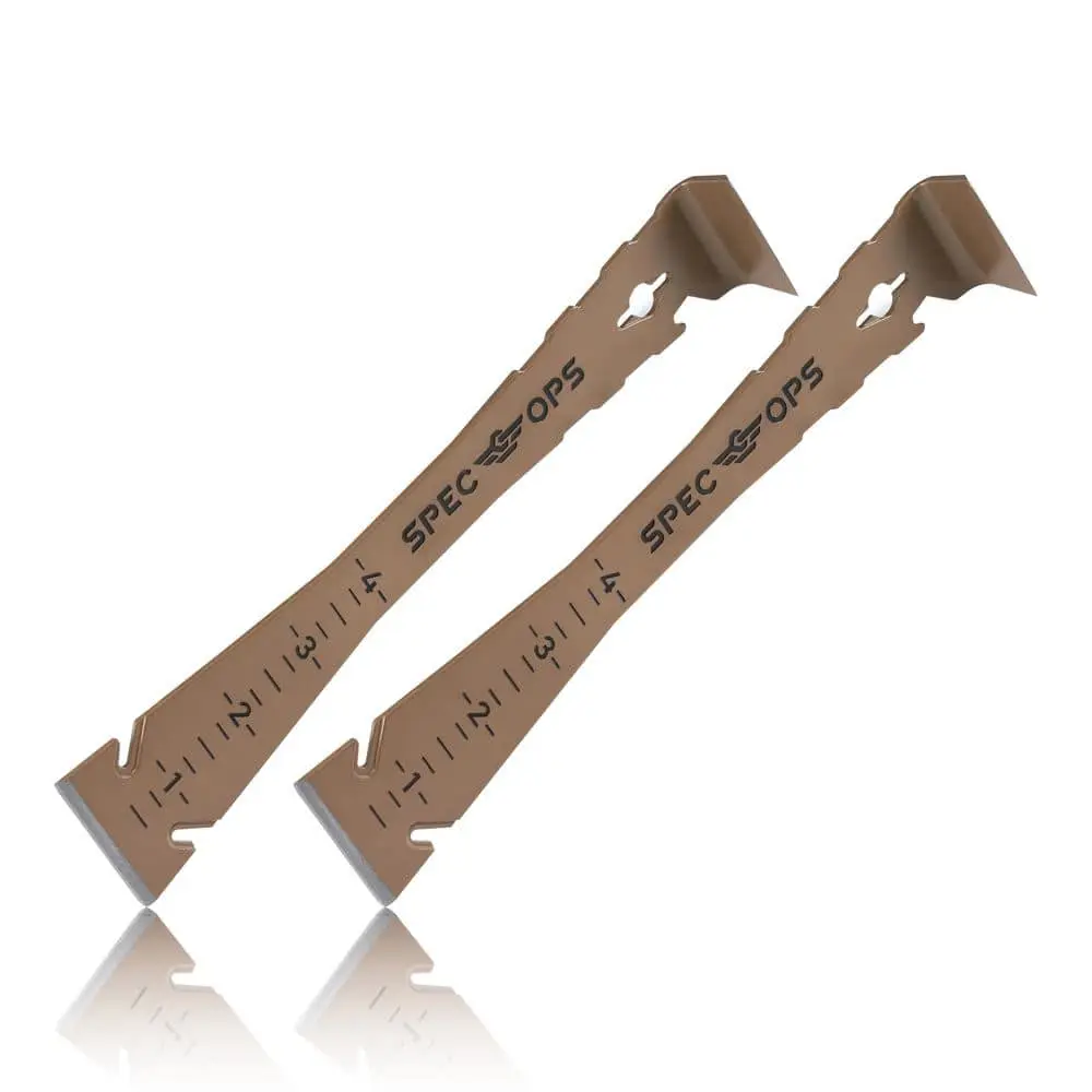 9.5 in. Trim Bar, High Carbon Spring Steel, Built In Ruler, Beveled Edges, Nail Puller, 2 Pack