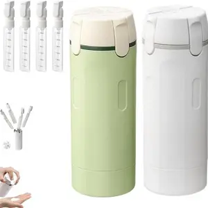 4 in 1 Travel Bottles for Toiletries, Portable Durable Containers for Shampoo and Lotion, Transparent Bottles with Scale and Label