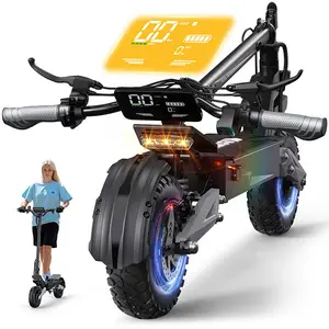 OOTD T10 Adult Electric Scooter, 900W  Motor, Up to 34 MPH Top Speed, 48V 13.5Ah Battery with 60-Mile Range, 11” All-Terrain Tires, Foldable E-Scooter with Dual Suspension & HD LCD Display