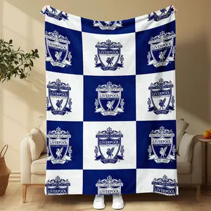 Liverpool Club Logo Flannel Blanket, Creative Digital Print Throw, Soft Comfortable Sofa Bed Cover, Ideal Gift for Men Women
