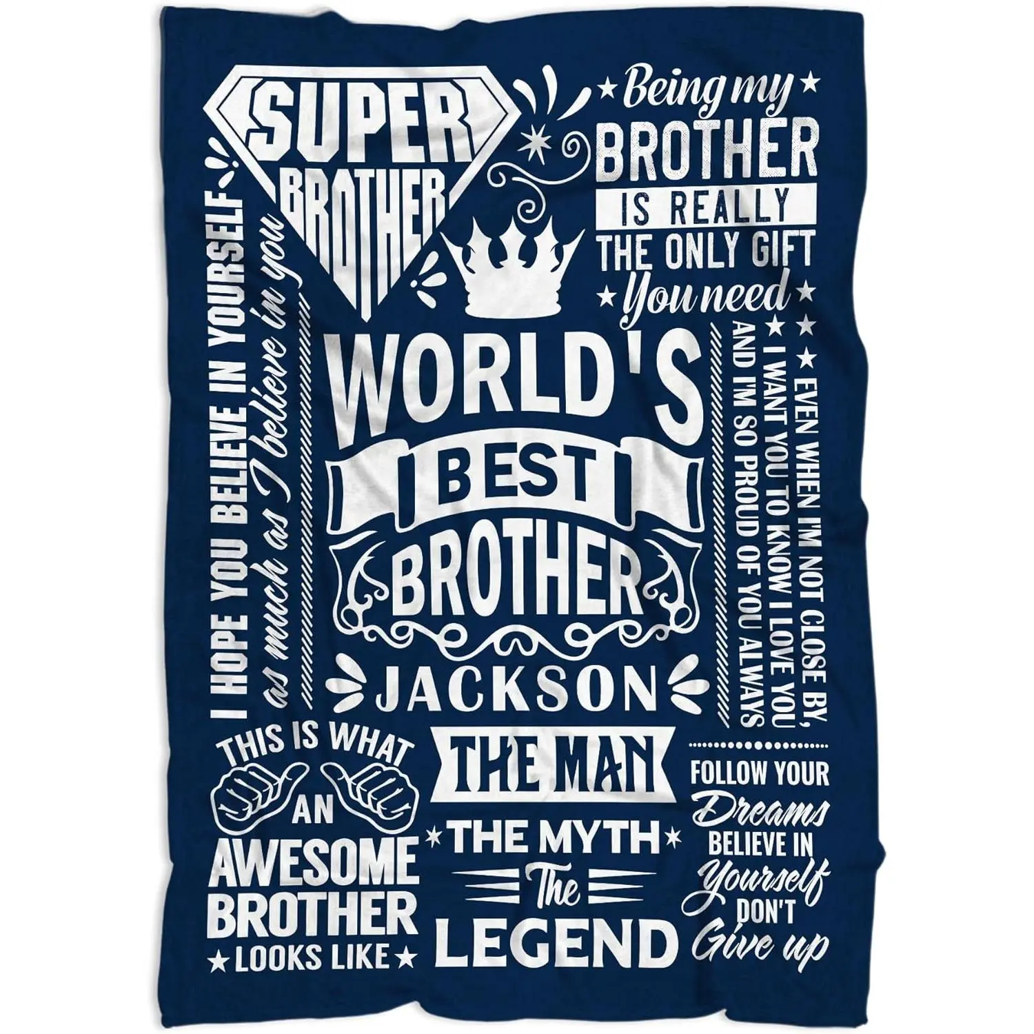 To My Brother Throw Blanket, Brother Gifts from Sister, Christmas Birthday Gifts for Adult Bo