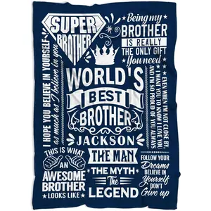 To My Brother Throw Blanket, Brother Gifts from Sister, Christmas Birthday Gifts for Adult Bo