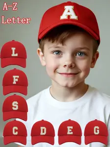 1PC Childrens Adjustable Baseball Cap A-Z Letters, Unisex Design Suitable for Outdoor Activities & Daily Wear, Ages 3-8