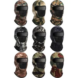 9 count Camo Balaclava Ski Mask Full  Sun Mask for Men Women  Cover Breathable UV Protection for Outdoor