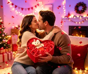 Includes 10 red rose Scented Soaps & ILove You Bear Doll,Perfect for Mother's Day,Thanksgiving Day, Christmas Day，Valentine's Day, Confession Day,gifts for couplesWedding, Anniversary，Heart-Shaped Rose Romantic GiftMemorial DayBox Set