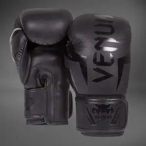 Venom Boxing Gloves - Matte Black, 100% Premium Semi Leather, Curved Anatomical Shape, Multi-Density Foam Padding, Secure Fit, Ideal for Training & Sparring