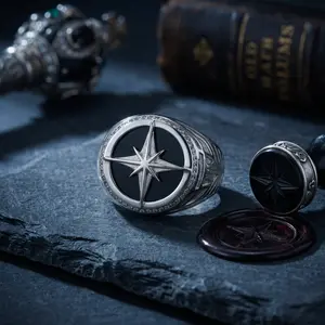 Vintage Hexagonal Star Ring, Luxurious Unique Design, Hip Hop Street Style, Unisex Jewelry for Party & Birthday Gifts
