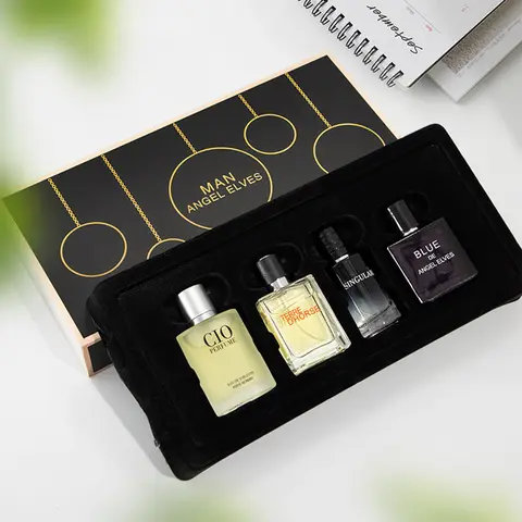 Men's Perfume Gift Set 30ML*4, Passionate Gentleman Blue Cologne, Long-Lasting Fresh Scent, Charm Fragrance, Elegant Fragrance, Holiday Gift, Fragrance Variety Pack, Fragrance Gift Box, Scents Set, Fragrance Sets