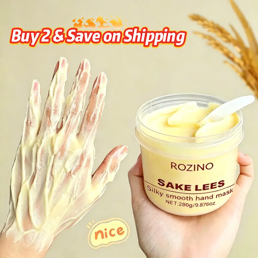 ROZINO Sake Lees Hand Mask – Add 2 to Cart to Save on Shipping, Non-Sticky Deep Moisture Treatment for Baby-Soft Hands, At-Home SPA for Dry Skin, 280g
