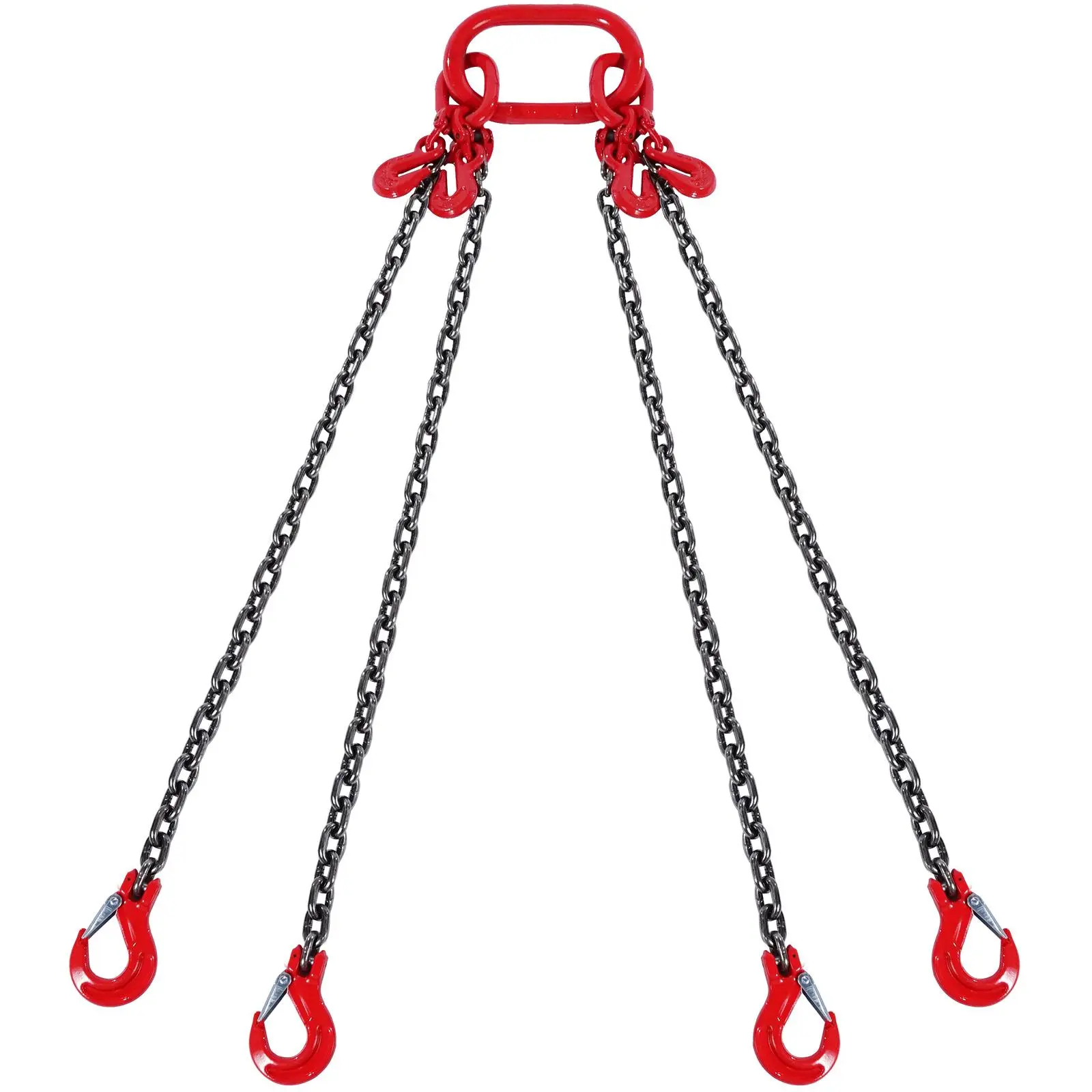 【DealsForYouDays】VEVOR Chain Sling, 3/8 inch x 10 ft Lifting Chains with Hooks, G80 Engine Chain Hoist Lifts, 18400 lbs/8 Ton Lifting Sling Chains for Engine Hoist, Engine Lift Chain with 4 Leg Grab Hooks & Adjusters