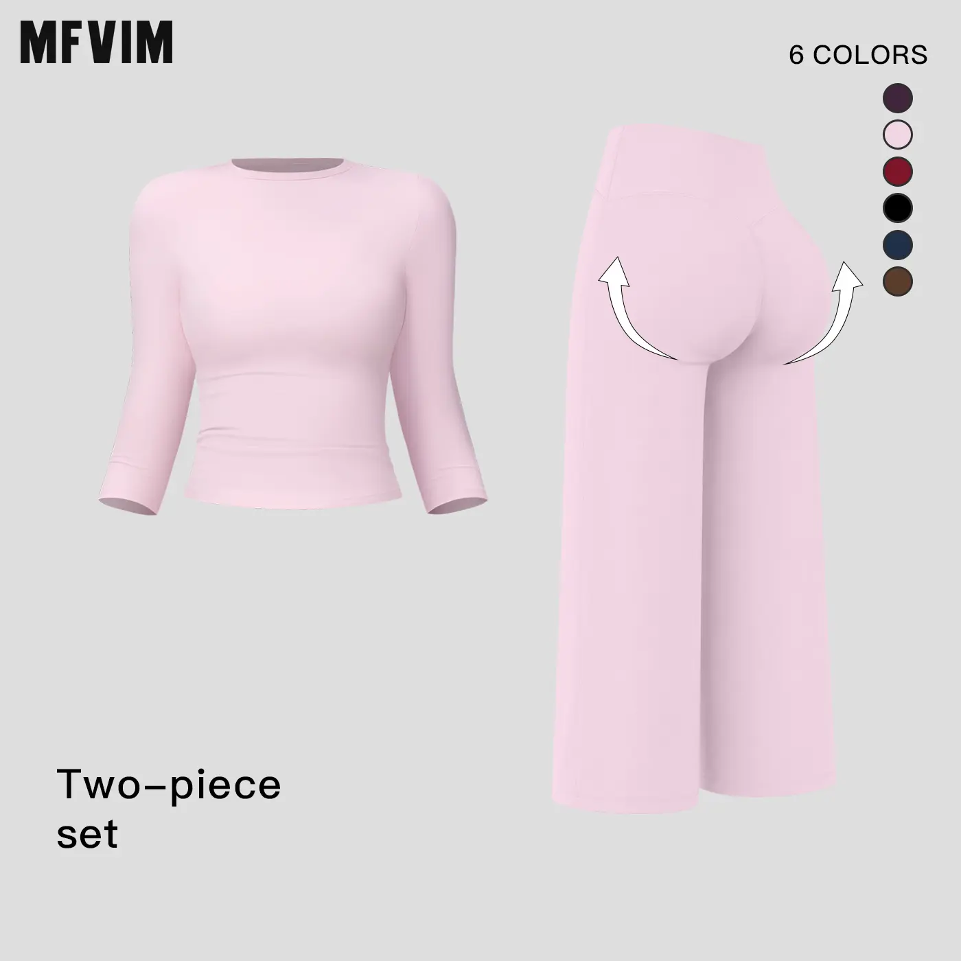MFVIM Women’s 2-Piece Yoga Fitness Suit - High Waist Gym Sets, Fitted Workout Sets, Figure-Flattering Butt-Lifting Activewear for Yoga, Casual Outdoor Running, Workout Sets For Women