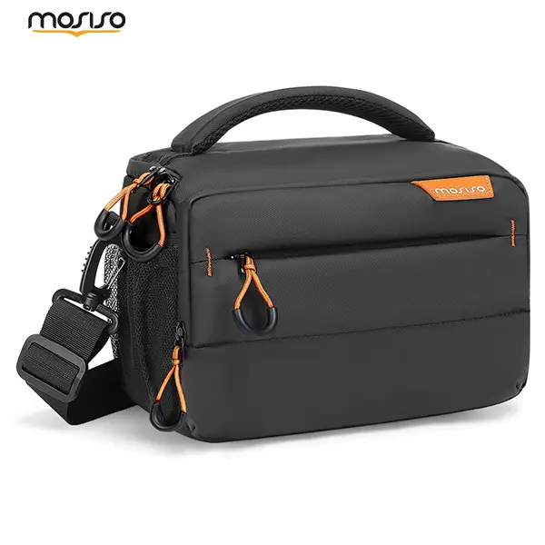 MOSISO Waterproof Small DSLR/SLR/Mirrorless Camera Bag, Compact Crossbody Shoulder Bag with Padded Protection & Rain Cover, Travel Case Compatible with Canon Nikon Sony