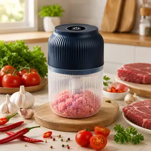 Mini Electric Garlic Chopper, Cordless Food Processor with Sharp Stainless Steel Blades, Portable Veggie Mincer for Onion, Ginger, Spices