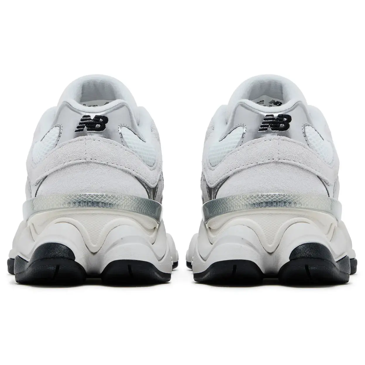 New Balance 9060 White Black Metallic Silver Women's Chunky