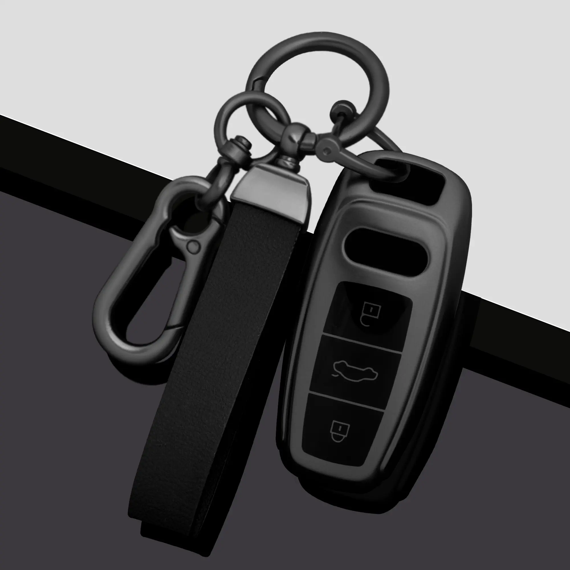 Audi Car Key Case for A3/a4/b9/a6/a7/4K/a8/e-Tron/q5/q8/c8/d5/sq8, Remote Cover Shell, Key Covers & Keychain Holder, Fob Interior Accessory