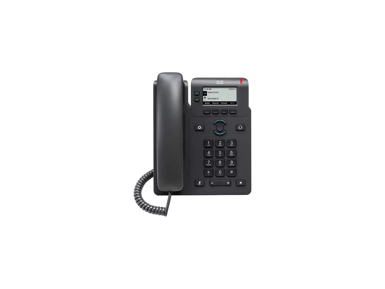 Cisco 6851 IP Phone - Corded, Wall Mountable, Desktop - Charcoal, 4 x Total Line - VoIP - 2 x Network (RJ-45) - PoE Ports