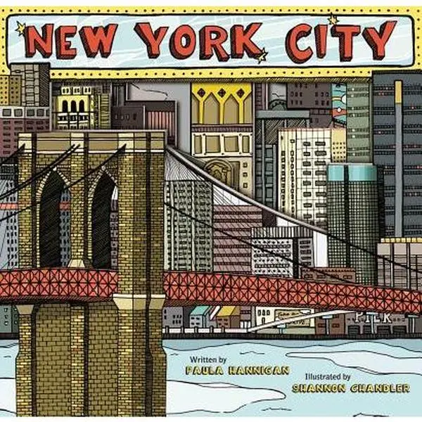 New York City Children's Literature & Art Book - Paula Hannigan, Mixed Media, Die-Cut Pages, 3 Postcards, 12 Pages, English, Souvenir, Fun Trivia Bits, Gatefold Map, Graphic Art