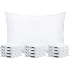 Bedsum Pillowcases 12 Pack - Brushed Microfiber Pillow Cases with Envelope Closure, Ultra Soft Hotel Quality Bedding Set, Hypoallergenic (Queen, King)