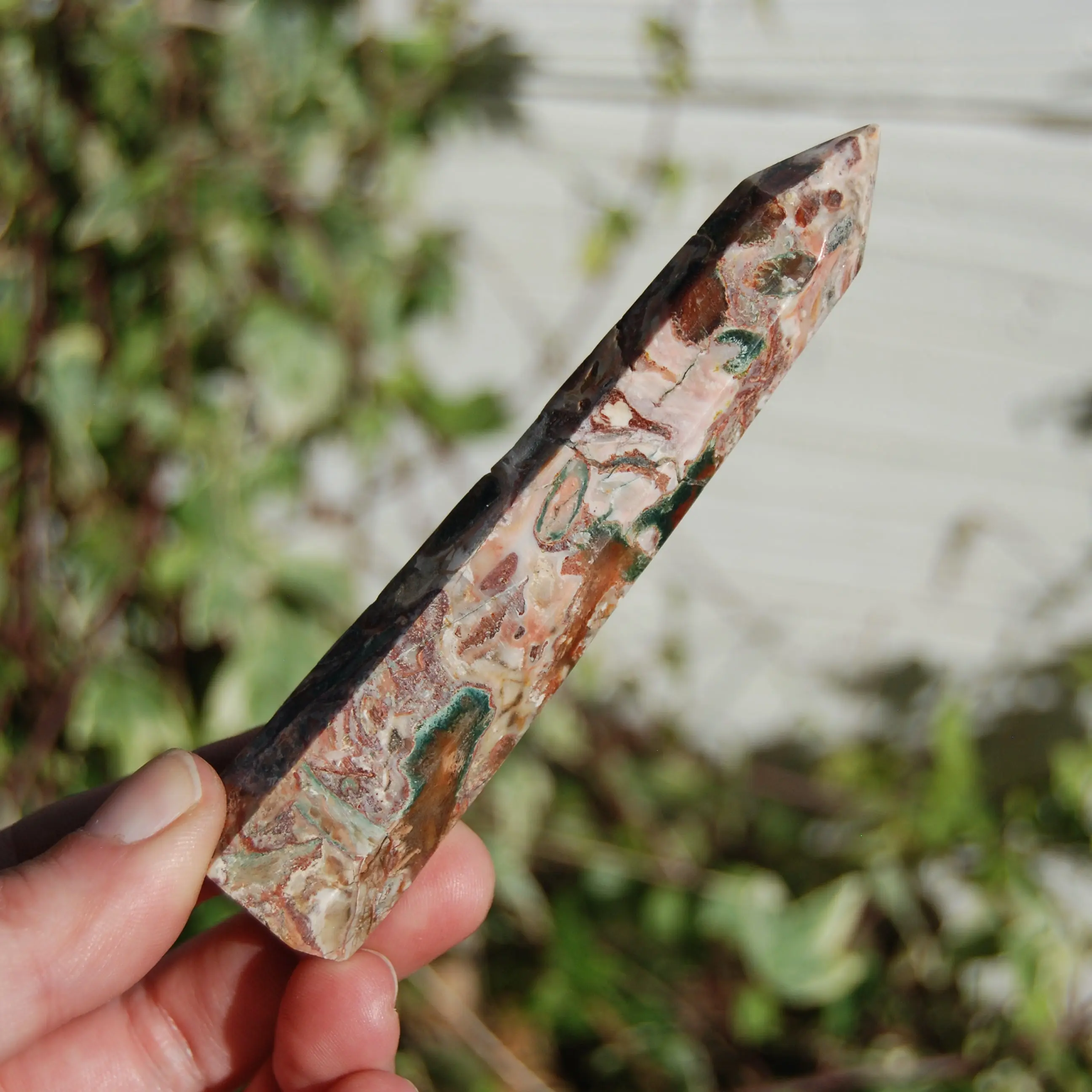 3.75in Pink Leopard Skin Jasper Crystal Tower