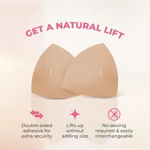 Invisible Lift -Patented Sticky Fashion BraInserts Prevents Nipple Slips No Sewing RequiredLow Cut Tops Womenswear