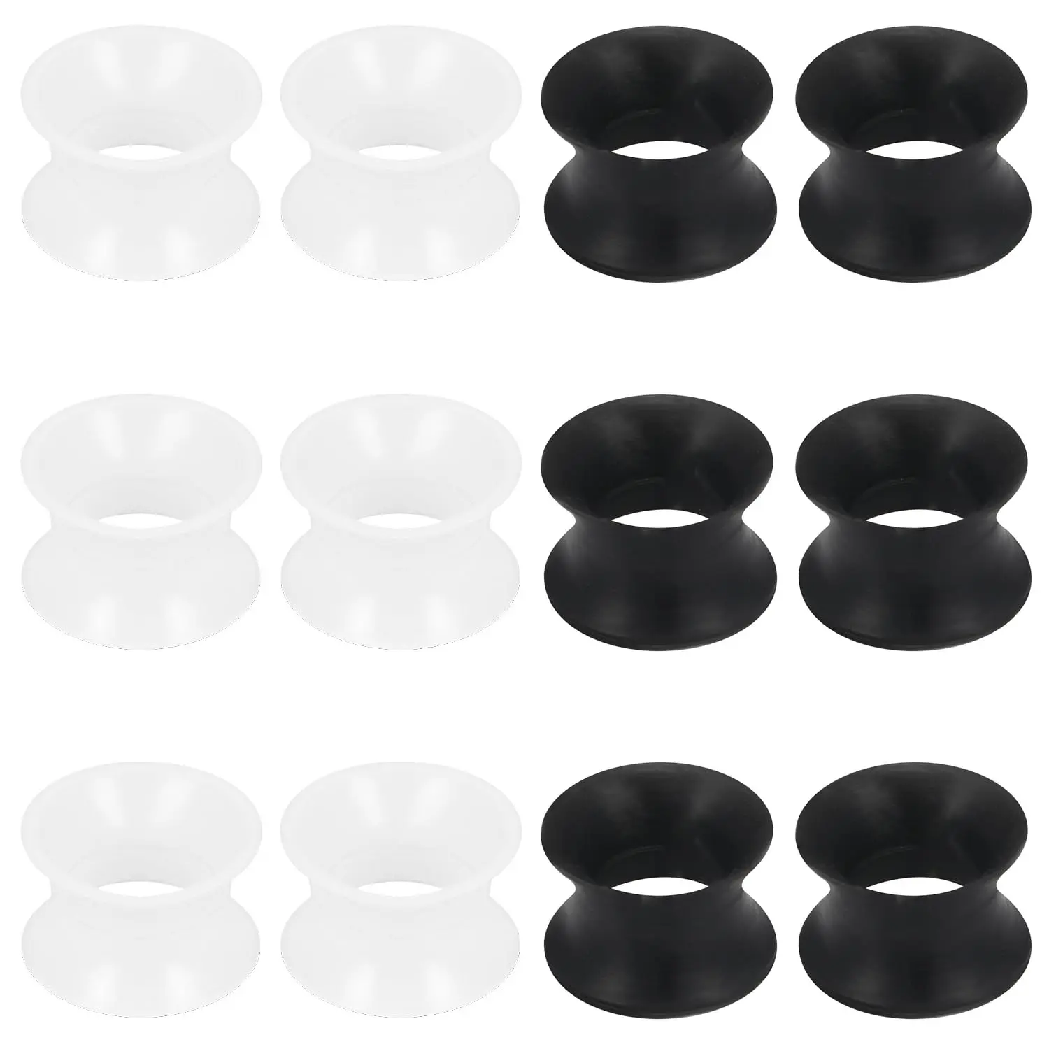 10g 8g 6g 4g 2g 0g 00g 12mm 14mm 16mm 18mm 20mm 22mm 24mm 25mm Thin Silicone Ear Gauges Plugs Tunnels Earrings Flexible Flesh Clear Black Tunnel Stretching Earlets Plug For Women Men