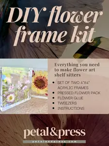 DIY Pressed Flower Art Frame Kit, Everything you need to create custom dried flower artwork
